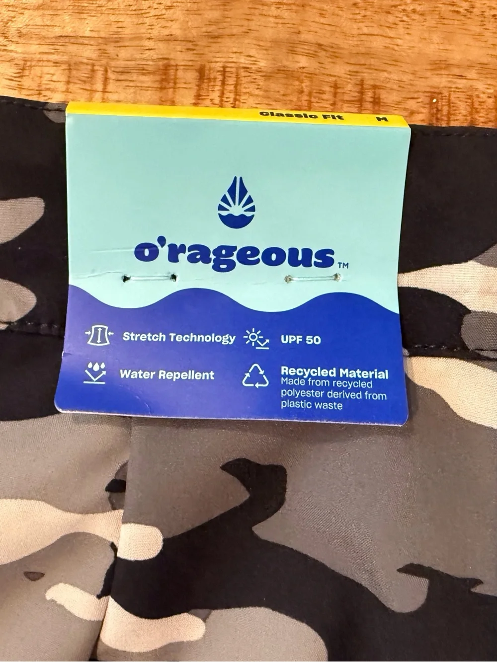 O’rageous Grey Camo Swim Trunks Size Medium Boys NWT